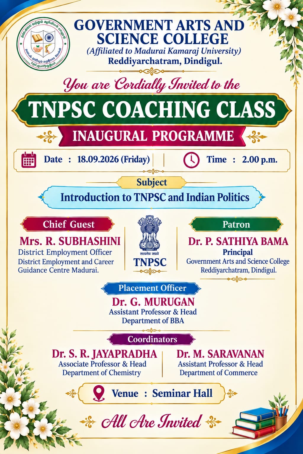 TNPSC Coaching Class 18-09-2026